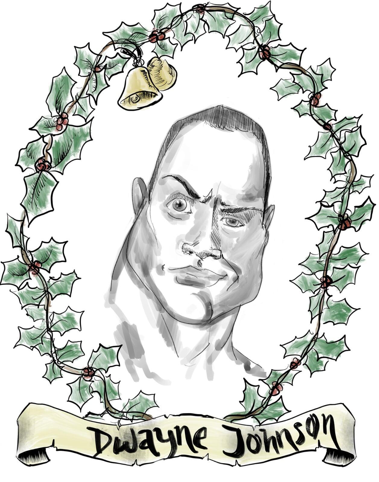 Dwayne Johnson caricature Dwayne Johnson caricature